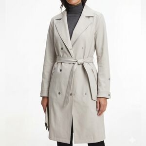 Karl Lagerfeld Trench Coat Light Gray XS Womens Clean Girl Old Money
